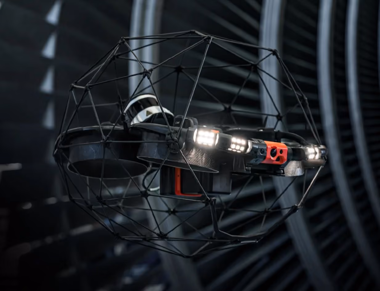 Flyability demonstration of an indoor industrial inspection