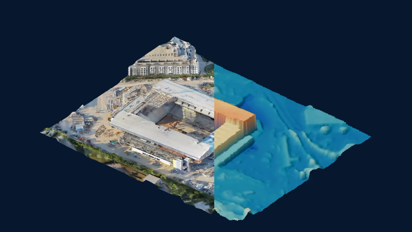 Sircher stadium demonstration with textured and surface views